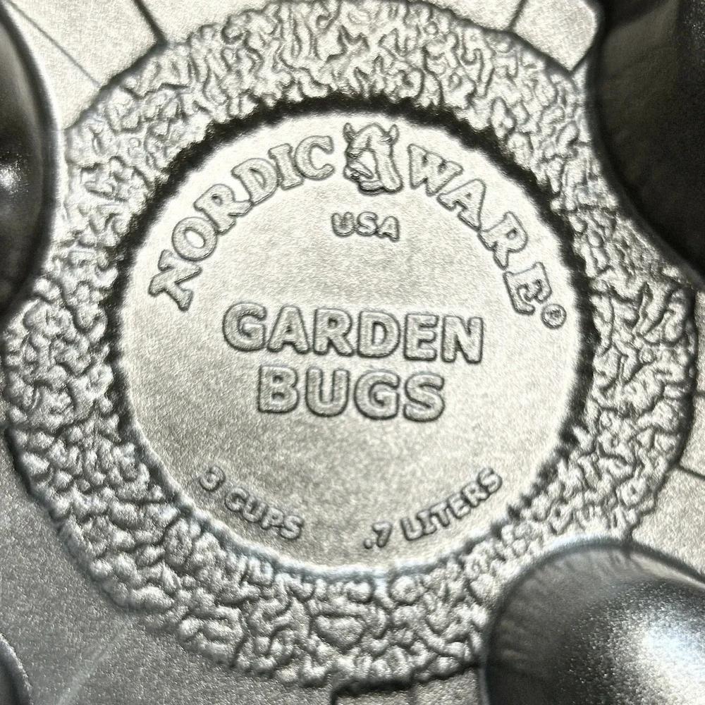 NORDIC WARE Garden Bugs Cake Pan Butterfly Ladybug Bee Snail Dragonfly Aluminum